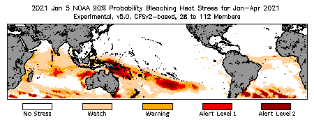 Bleaching Outlook - 90% probability