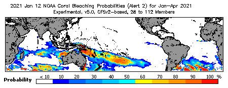 Current Bleaching Heat Stress Outlook Probability - Alert Level 2