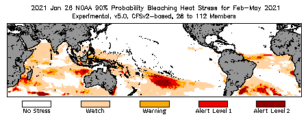 Bleaching Outlook - 90% probability