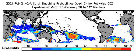 Current Bleaching Heat Stress Outlook Probability - Alert Level 2