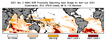 Bleaching Outlook - 90% probability