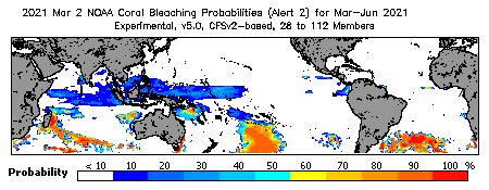 Current Bleaching Heat Stress Outlook Probability - Alert Level 2