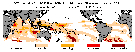 Bleaching Outlook - 90% probability