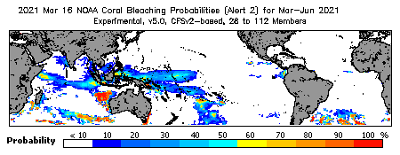 Current Bleaching Heat Stress Outlook Probability - Alert Level 2