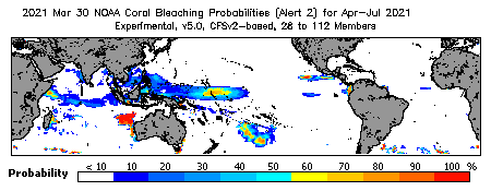 Current Bleaching Heat Stress Outlook Probability - Alert Level 2