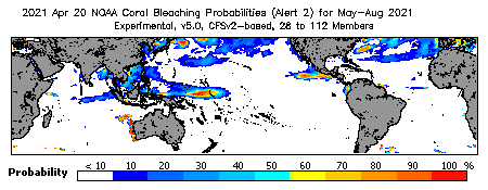 Current Bleaching Heat Stress Outlook Probability - Alert Level 2