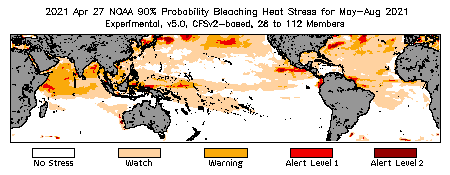 Bleaching Outlook - 90% probability