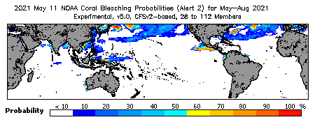 Current Bleaching Heat Stress Outlook Probability - Alert Level 2