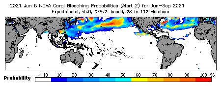 Current Bleaching Heat Stress Outlook Probability - Alert Level 2