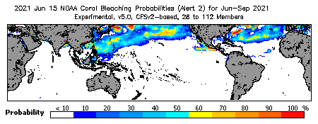 Current Bleaching Heat Stress Outlook Probability - Alert Level 2