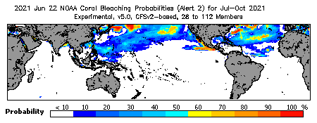 Current Bleaching Heat Stress Outlook Probability - Alert Level 2