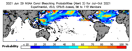 Current Bleaching Heat Stress Outlook Probability - Alert Level 2