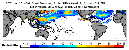 Current Bleaching Heat Stress Outlook Probability - Alert Level 2