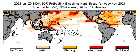 Bleaching Outlook - 90% probability