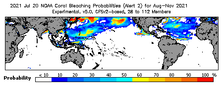 Current Bleaching Heat Stress Outlook Probability - Alert Level 2