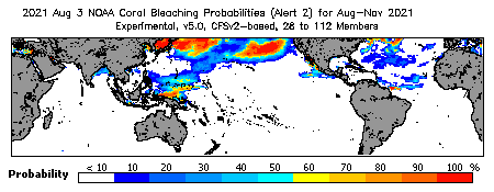 Current Bleaching Heat Stress Outlook Probability - Alert Level 2