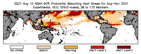 Bleaching Outlook - 90% probability