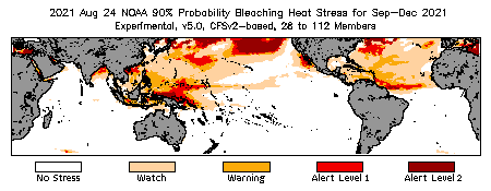 Bleaching Outlook - 90% probability