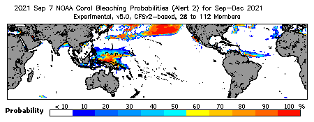 Current Bleaching Heat Stress Outlook Probability - Alert Level 2