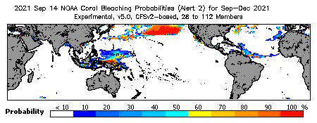 Current Bleaching Heat Stress Outlook Probability - Alert Level 2