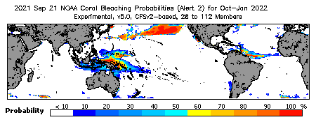 Current Bleaching Heat Stress Outlook Probability - Alert Level 2