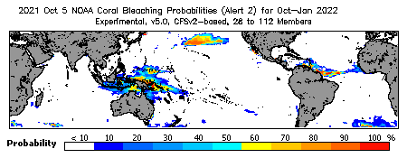 Current Bleaching Heat Stress Outlook Probability - Alert Level 2