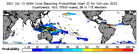 Current Bleaching Heat Stress Outlook Probability - Alert Level 2