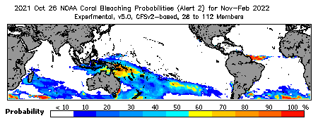 Current Bleaching Heat Stress Outlook Probability - Alert Level 2