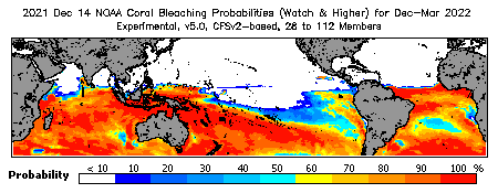 Current Bleaching Heat Stress Outlook Probability - Watch and higher