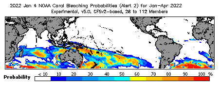 Current Bleaching Heat Stress Outlook Probability - Alert Level 2