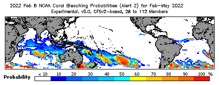 Current Bleaching Heat Stress Outlook Probability - Alert Level 2