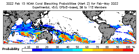 Current Bleaching Heat Stress Outlook Probability - Alert Level 2