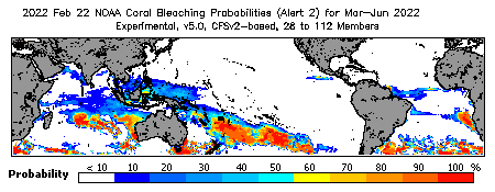 Current Bleaching Heat Stress Outlook Probability - Alert Level 2