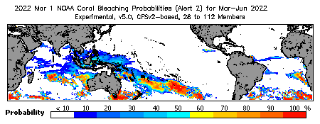 Current Bleaching Heat Stress Outlook Probability - Alert Level 2