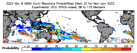 Current Bleaching Heat Stress Outlook Probability - Alert Level 2