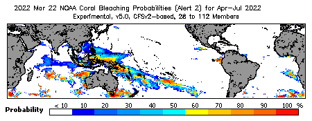 Current Bleaching Heat Stress Outlook Probability - Alert Level 2