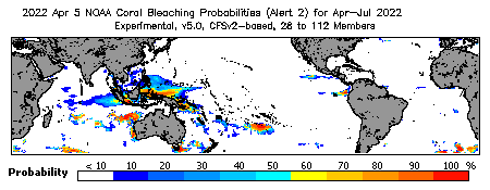 Current Bleaching Heat Stress Outlook Probability - Alert Level 2