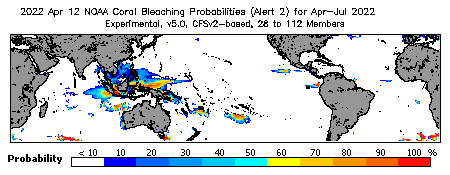 Current Bleaching Heat Stress Outlook Probability - Alert Level 2