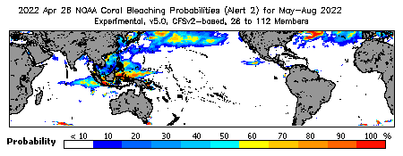 Current Bleaching Heat Stress Outlook Probability - Alert Level 2