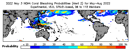 Current Bleaching Heat Stress Outlook Probability - Alert Level 2