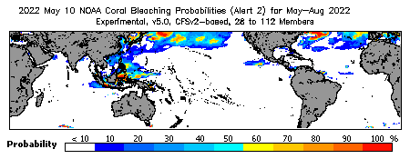 Current Bleaching Heat Stress Outlook Probability - Alert Level 2