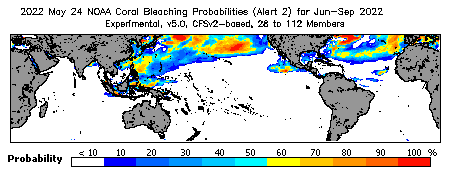 Current Bleaching Heat Stress Outlook Probability - Alert Level 2