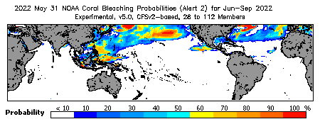 Current Bleaching Heat Stress Outlook Probability - Alert Level 2