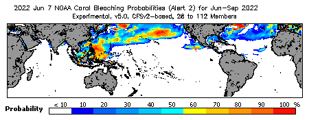 Current Bleaching Heat Stress Outlook Probability - Alert Level 2