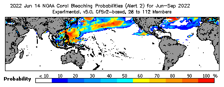Current Bleaching Heat Stress Outlook Probability - Alert Level 2