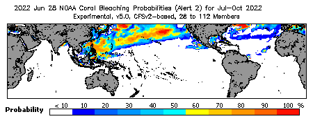 Current Bleaching Heat Stress Outlook Probability - Alert Level 2