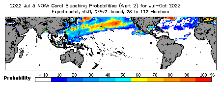 Current Bleaching Heat Stress Outlook Probability - Alert Level 2