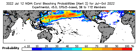 Current Bleaching Heat Stress Outlook Probability - Alert Level 2