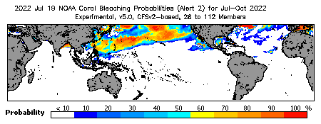 Current Bleaching Heat Stress Outlook Probability - Alert Level 2