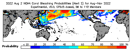 Current Bleaching Heat Stress Outlook Probability - Alert Level 2